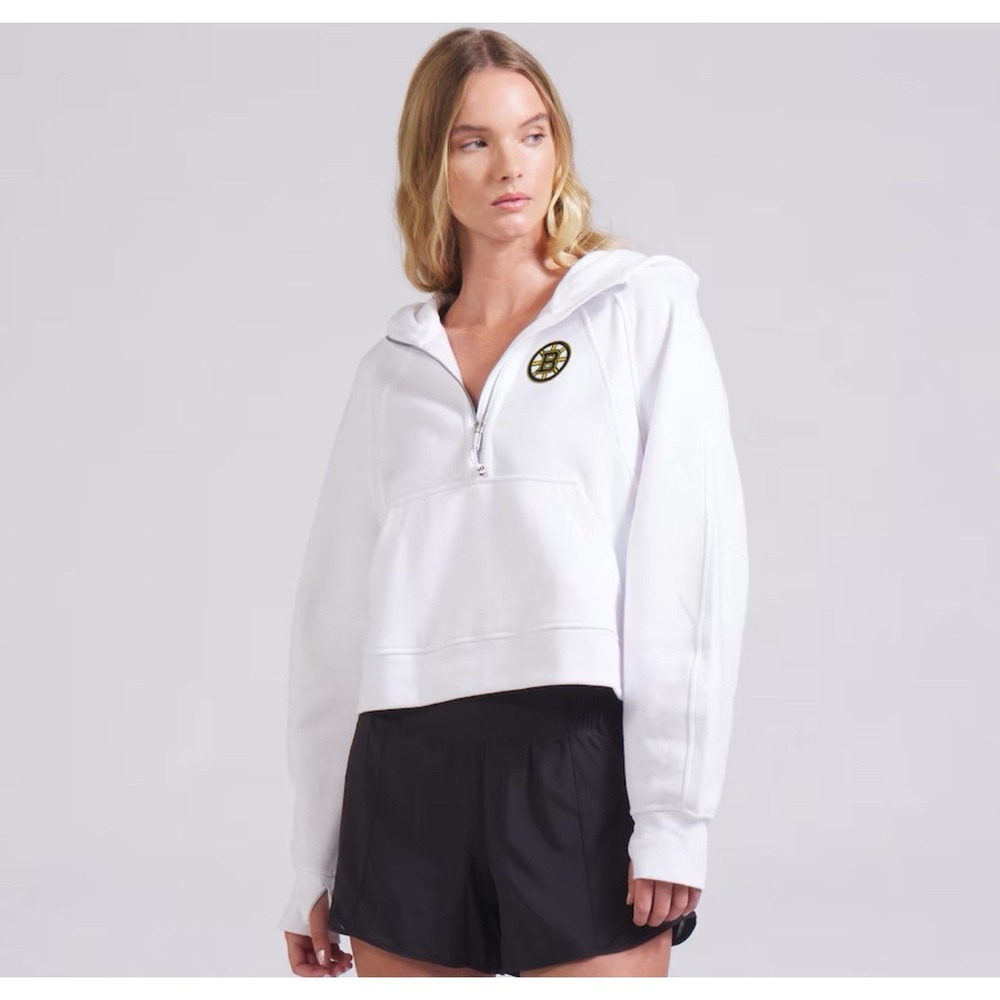 Boston Bruins Lululemon x NHL Women's M/L Scuba Oversized Half-Zip Hoodie White